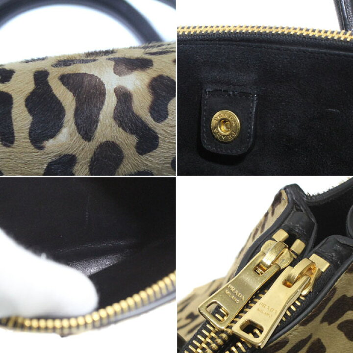 楽天市場】プラダ PRADA 希少 ハラコ レオパード ハンドバッグ 
