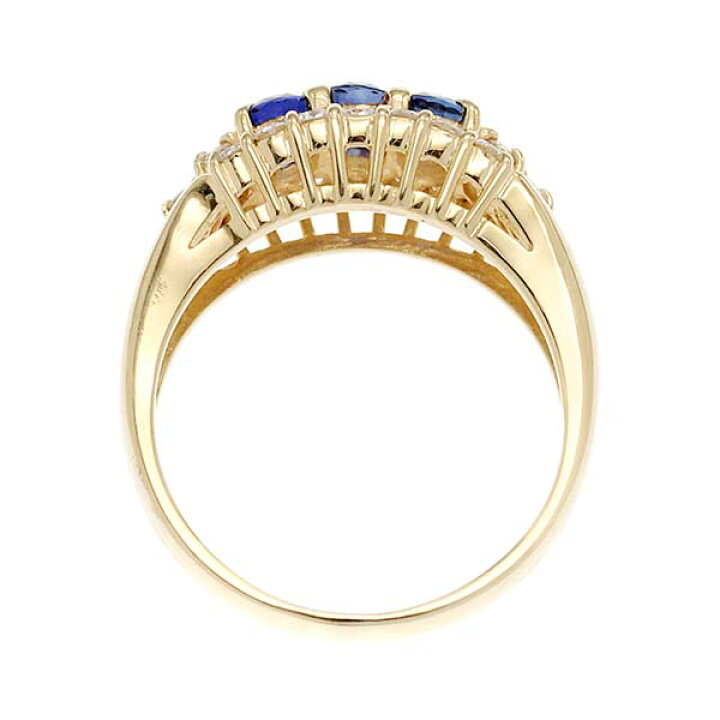 楽天市場】K18YG サファイア ダイヤモンド リング 12号 S1.00ct D0  