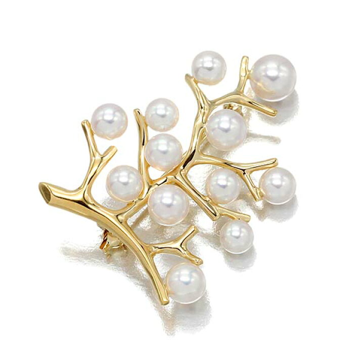 楽天市場】ミキモト MIKIMOTO 幸福の木モチーフ パール K18YG ブローチ 