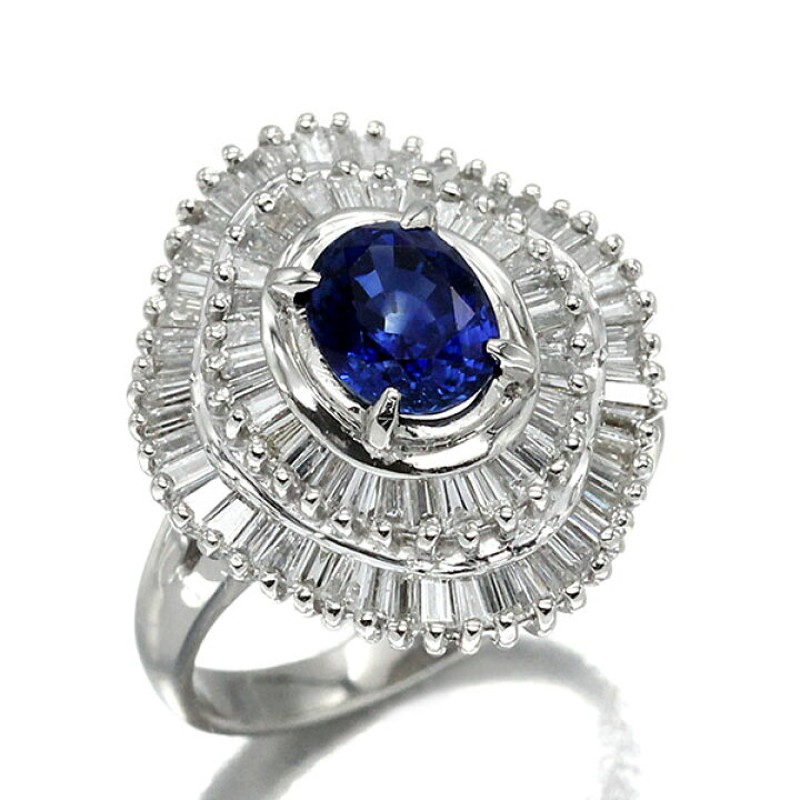 楽天市場】プラチナ サファイア ダイヤモンド リング 13号 S1.18ct D1 