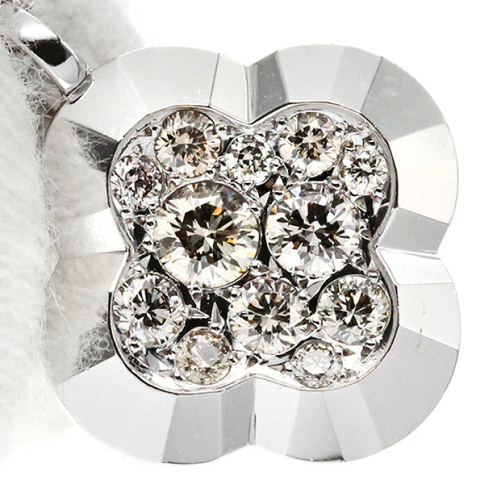 カシケイ KASHIKEY クローバーモチーフ K18WG ブラウンダイヤモンド  