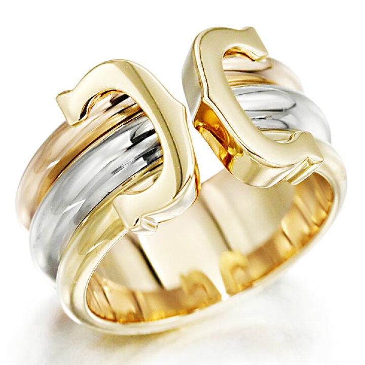 楽天市場】カルティエ Cartier 2C リング #48 K18YG/WG/PG スリー 