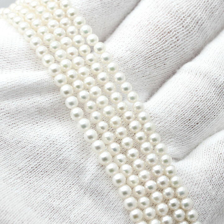 楽天市場】ミキモト MIKIMOTO 5連 アコヤパール K18YG ネックレス 61cm 