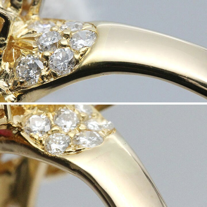 楽天市場】K18YG 蝶モチーフ ルビー ダイヤモンド リング 18号 R1.37ct 