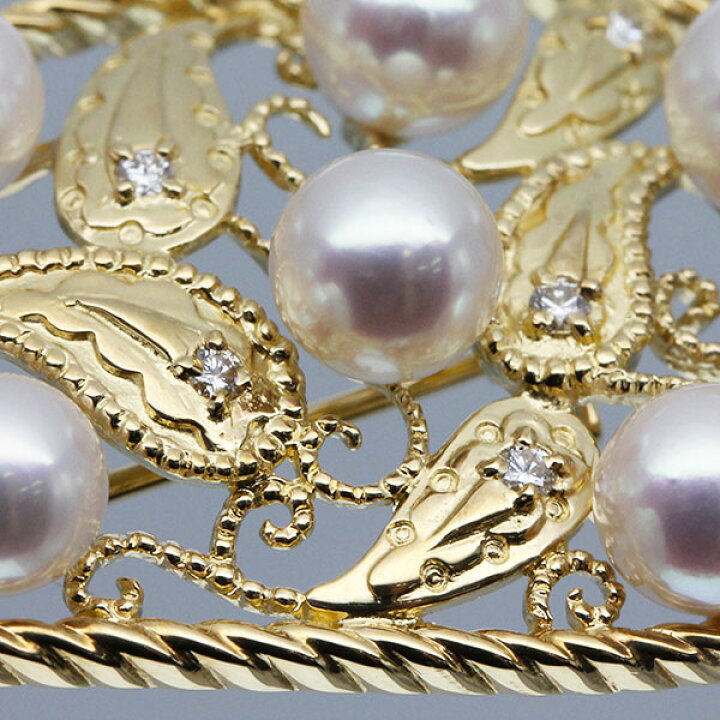 楽天市場】ミキモト MIKIMOTO アコヤ真珠 ダイヤモンド ブローチ P6 