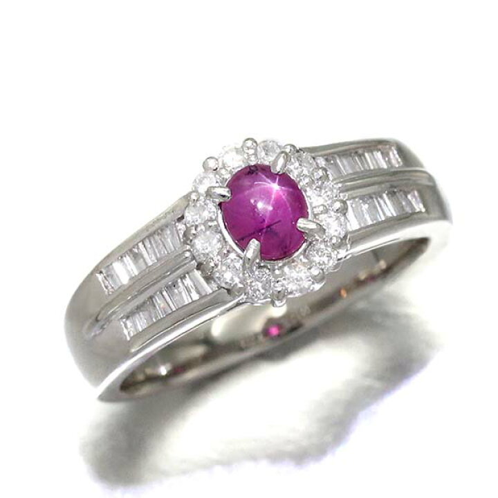 楽天市場】プラチナ スタールビー ダイヤモンド リング 11.5号 Star-R0  