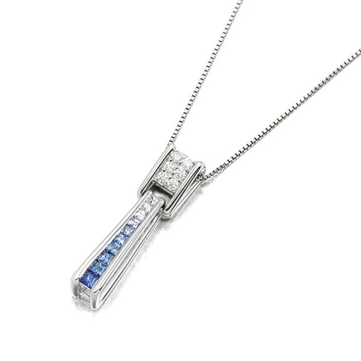 楽天市場】K18WG サファイア ダイヤモンド ネックレス 50cm S0.97ct D0 