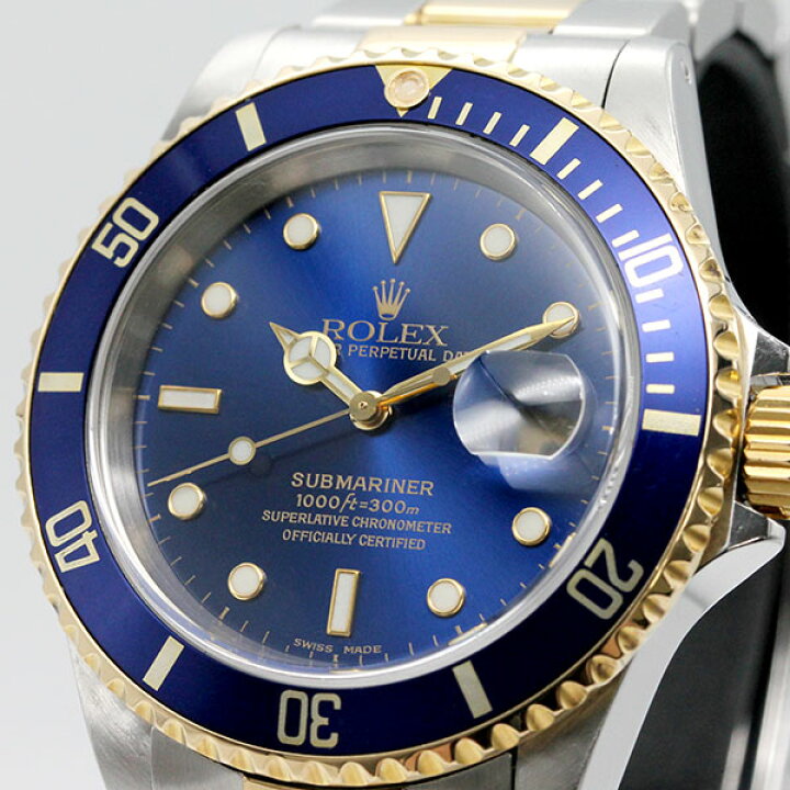 楽天市場】ロレックス ROLEX サブマリーナ デイト 16613 ブルー文字盤 