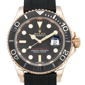 ロレックス ROLEX ヨットマスター40 116655 RG ラバー 40mm 自動巻き メンズ腕時計 ブラック文字盤 回転ベゼル サファイア風防 クロノメーター 防水 中古 正規品 高級時計 スポーツモデル 人気モデル プレゼント