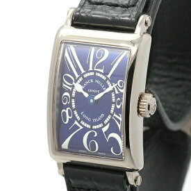 フランクミュラー FRANCK MULLER ロングアイランド 802QZOG ブルー文字盤 K18WG レザー レディース腕時計 クォーツ LONG ISLAND ホワイトゴールド750 高級 ブランド 定番 プレゼント 20代 30代 40代