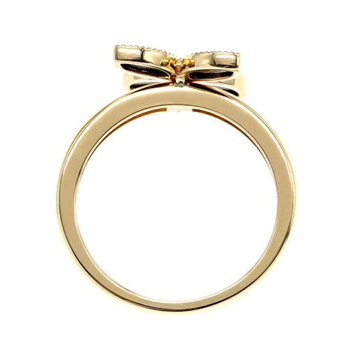 楽天市場】K18YG フラワーモチーフ オニキス リング 13号 イエロー  