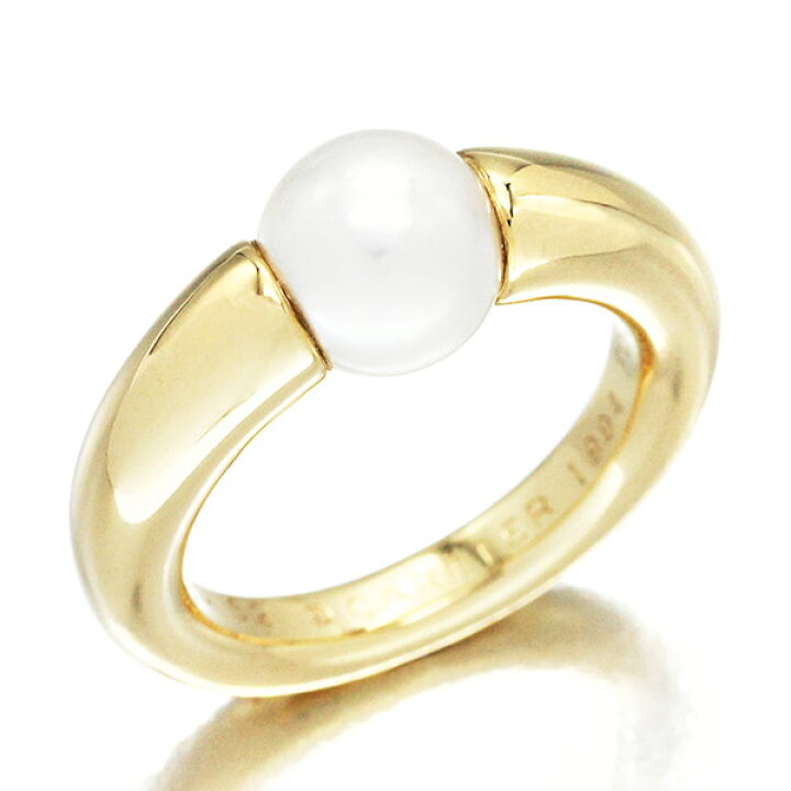 楽天市場】カルティエ Cartier ぺルラ K18YG パール リング #52 P8mm  