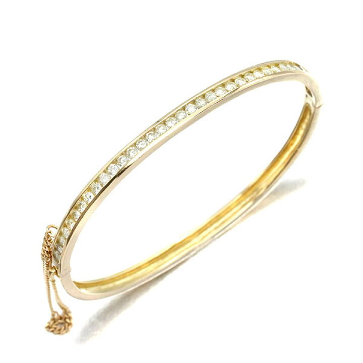 楽天市場】K18YG ダイヤモンド バングル 16.5cm D1.50ct イエロー 