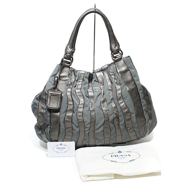 楽天市場】プラダ PRADA クリムソン ストライプ トートバッグ  