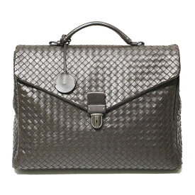 ボッテガ・ヴェネタ BOTTEGA VENETA イントレチャート ビジネスバッグ ブリーフケース レザー ダークブラウン メンズ 男性 おしゃれ ファッション 誕生日 バースデー プレゼント ブランド 通勤 仕事