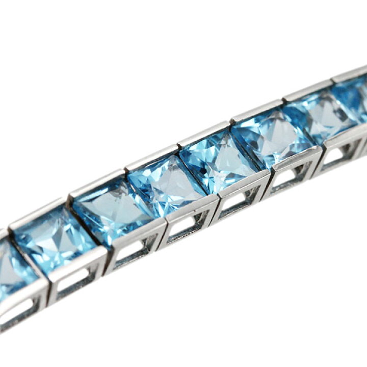 楽天市場】K14WG テニス ブルートパーズ ブレスレット 18cm BT21.00ct 