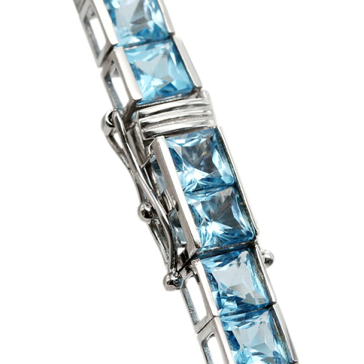 楽天市場】K14WG テニス ブルートパーズ ブレスレット 18cm BT21.00ct 
