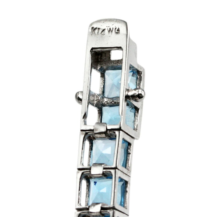 楽天市場】K14WG テニス ブルートパーズ ブレスレット 18cm BT21.00ct 
