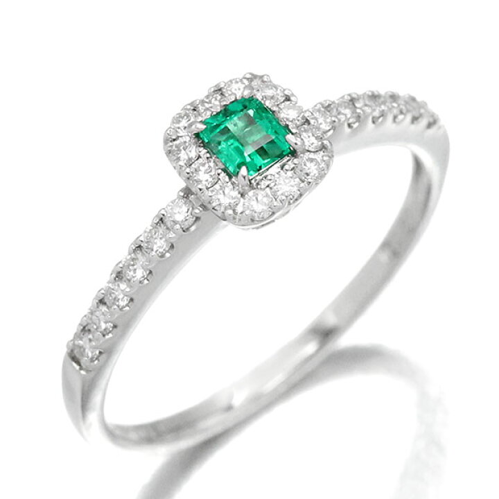 楽天市場】プラチナ エメラルド ダイヤモンド リング 13号 Pt900 E0  