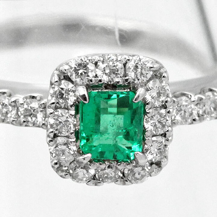 楽天市場】プラチナ エメラルド ダイヤモンド リング 13号 Pt900 E0  