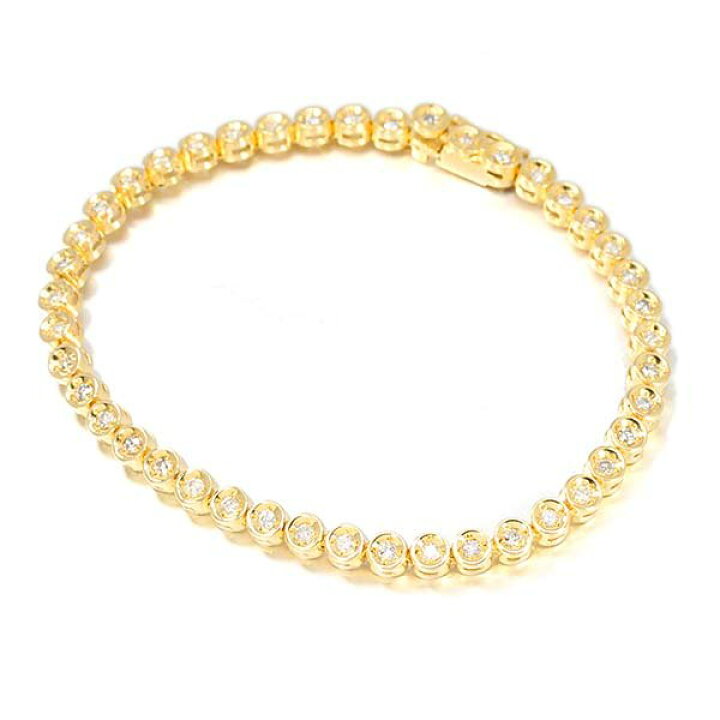 楽天市場】K18YG ダイヤモンド テニス ブレスレット 18cm D1.00ct  
