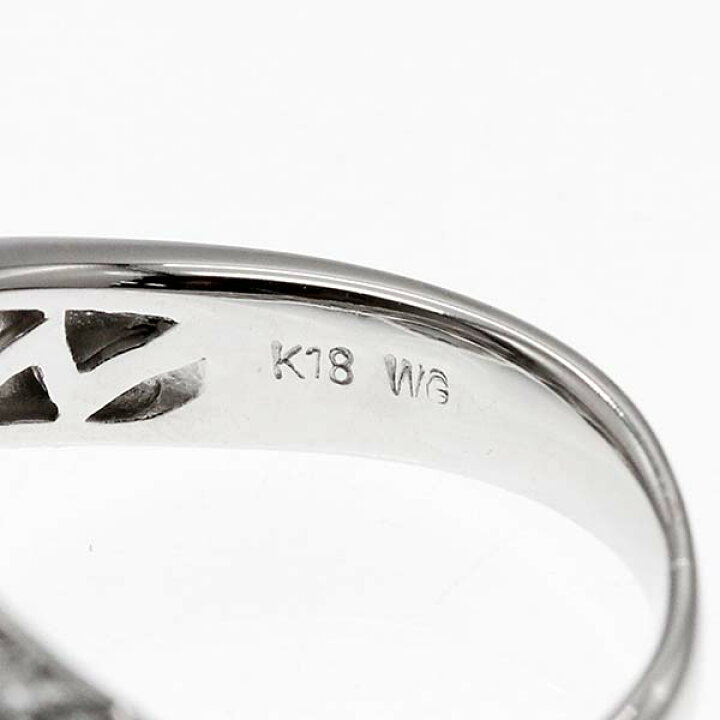 楽天市場】K18WG ダイヤモンド リング 9号 D0.50/0.31ct ホワイト 