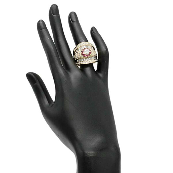 楽天市場】K18YG ルビー ダイヤモンド リング 19号 R0.58ct D3.52ct 
