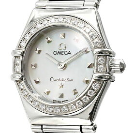 オメガ OMEGA コンステレーション ミニ ダイヤベゼル ホワイトシェル文字盤 SS レディース腕時計 クォーツ Constellation 22.5mm ステンレススチール 生産終了モデル ウォッチ ブランド 女性 プレゼント 宝石