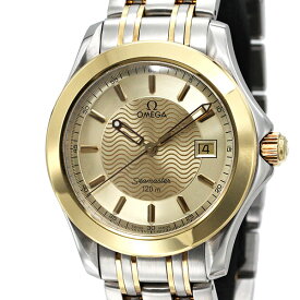 オメガ OMEGA シーマスター SS/YG メンズ腕時計 ゴールド文字盤 クォーツ 36mm 男性 ウォッチ Seamaster 生産終了モデル 紳士 ビジネスマン 通勤 お出かけ 日常使い 誕生日 バースデー 記念日 プレゼント 贈り物 ブランド