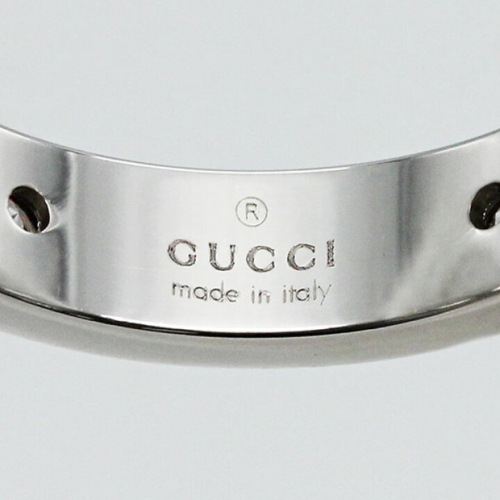 楽天市場】グッチ GUCCI アイコン リング 9号 ダイヤモンド K18WG 