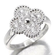 ヴァンクリーフ＆アーペル Van Cleef & Arpels ヴィンテージ アルハンブラ リング VCARO26N53 K18WG ダイ…