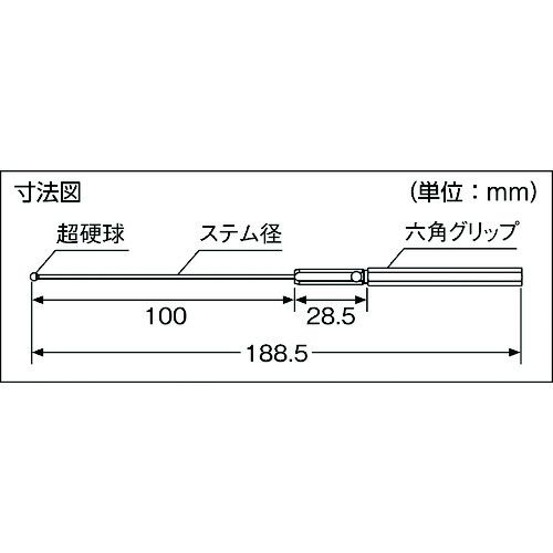 SK ボールギャップゲージ ステム径1.6mm 規格φ3.7(品番:BTS-037)『1143644』 1