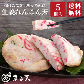 生姜れんこん天5個入 【送料無料】 磯揚げ まる天 自宅用 家庭用 まとめ買い 練り物 さつま揚げ 揚げかまぼこ 揚げ蒲鉾 高級 惣菜 おつまみ お取り寄せ グルメ 伊勢 プレゼント 父の日 内祝い お返し ギフト