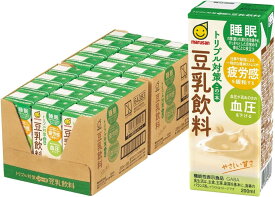 マルサン トリプル対策この一本 豆乳飲料 200ml×24本 低糖質 GABA100mg配合[睡眠の質改善/ストレス・疲労感の緩和/血圧を下げる] [機能性表示食品]