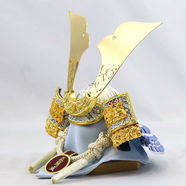 楽天市場】五月人形 龍玉 兜飾り 8号 武光作 正絹威 透かし模様大鍬形 