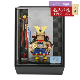 五月人形 幸一光 子供大将ケース飾り 星丸（ほしまる） 黒小札青糸威 鯉幟 市松・四君子柄 黒塗り アクリルケース飾り GOKI-HOSHI-Q38 2026年 初節句 コンパクト おしゃれ かっこいい モダン インテリア 子供大将ケース飾り アクリルケース飾 武者人形 子供大将飾り