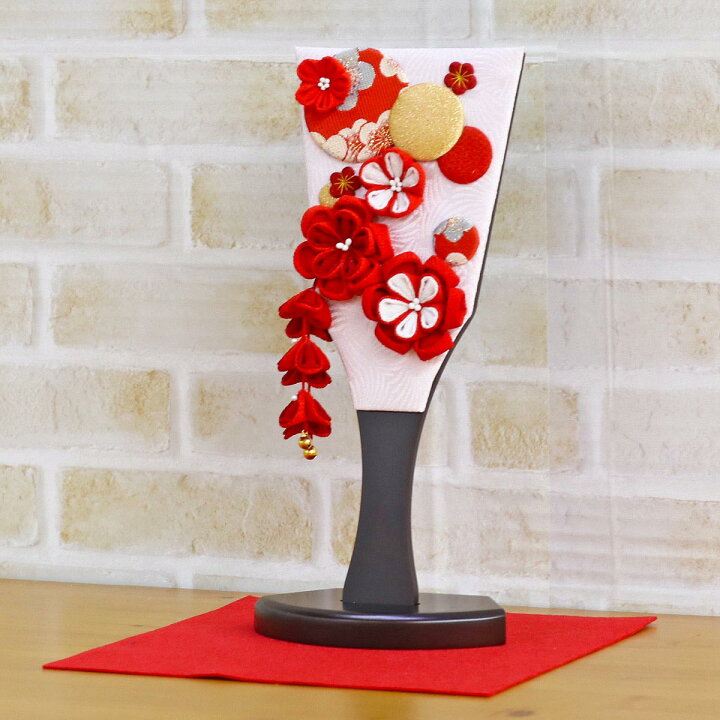 楽天市場】羽子板 初正月 ミニ羽子板 つまみ細工 羽子板 赤 敷き布  