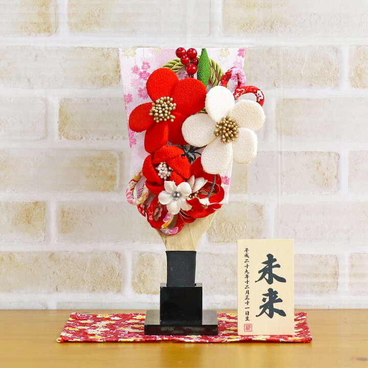 楽天市場】羽子板 初正月 ミニ羽子板 ちりめん細工髪飾り付き 敷き布 
