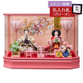 雛人形 コンパクト ケース飾り さやか 三五親王飾り ピンク 六角 刺繍バック アクリルケース 藤翁 HNFO-233-235おひなさま お雛様 ひな人形 かわいい おしゃれ インテリア モダン 雛 ケース飾り ケース [P10]