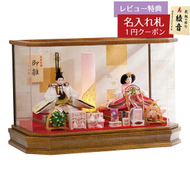 雛人形 コンパクト ケース飾り 凛 芥子親王 特選刺繍 木目 六角 アクリルケース飾り 平安豊久 HNH-HJ-217おひなさま お雛様 ひな人形 かわいい おしゃれ インテリア モダン 雛 ケース飾り ケース [P10]