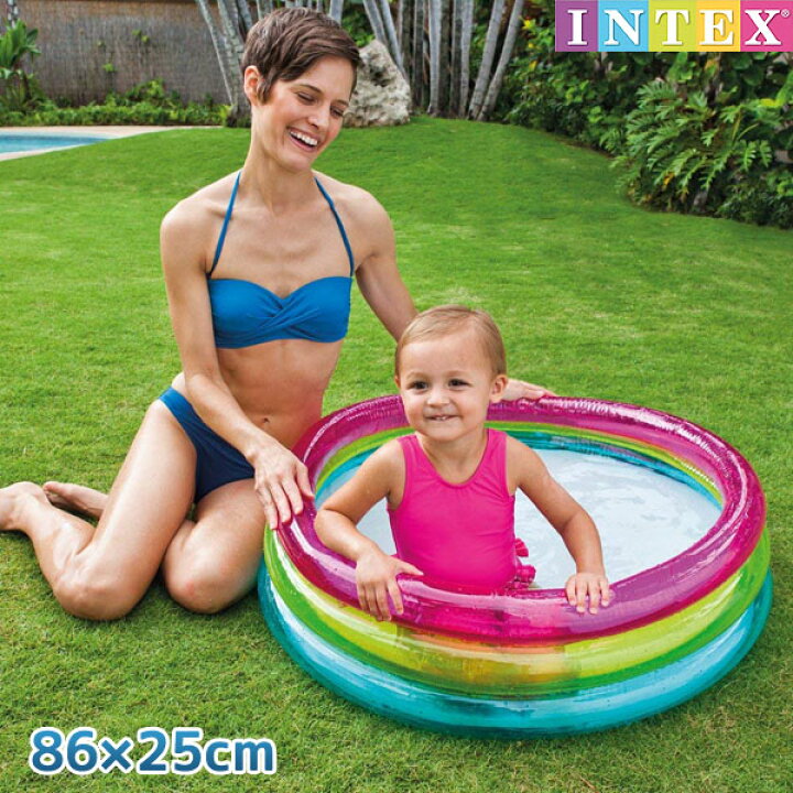 楽天市場 プール レインボーベビープール 86 25cm 対象年齢 1歳 3歳まで Swm Pl intex インテックス 小さい 家庭用 プール 赤ちゃん用 子供用 ベビープール ベランダ 円形 丸型 あす楽対応 Etc 人形の丸富