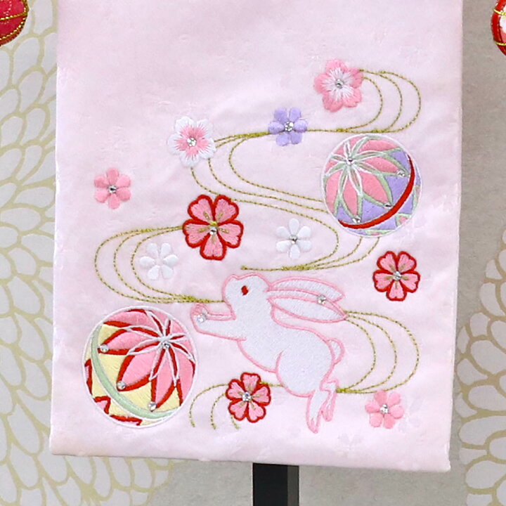 楽天市場】名前旗 うさぎとマリ スワロフスキー 薄ピンクジャガード 