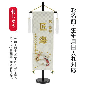 名前旗 刺繍仕立て 白揃え 名前旗 瑞祥の鯉 （特中） 端午の節句 こどもの日 男の子 男性 節句 命名旗 座敷旗 TPI-7640-43 送料無料