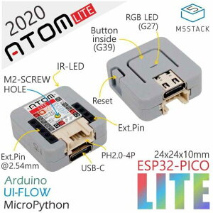 M5Stack ATOM Lite�yM5STACK-C008�z[�G���t�@�C�u�X�^�b�N �}�C�R�� IoT ���W���[�� �d�q�H�� ���R�H��]