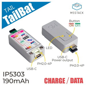 M5Stack ATOM TailBat�yM5STACK-T001�z[�G���t�@�C�u�X�^�b�N �}�C�R�� IoT ���W���[�� �d�q�H�� ���R�H��]