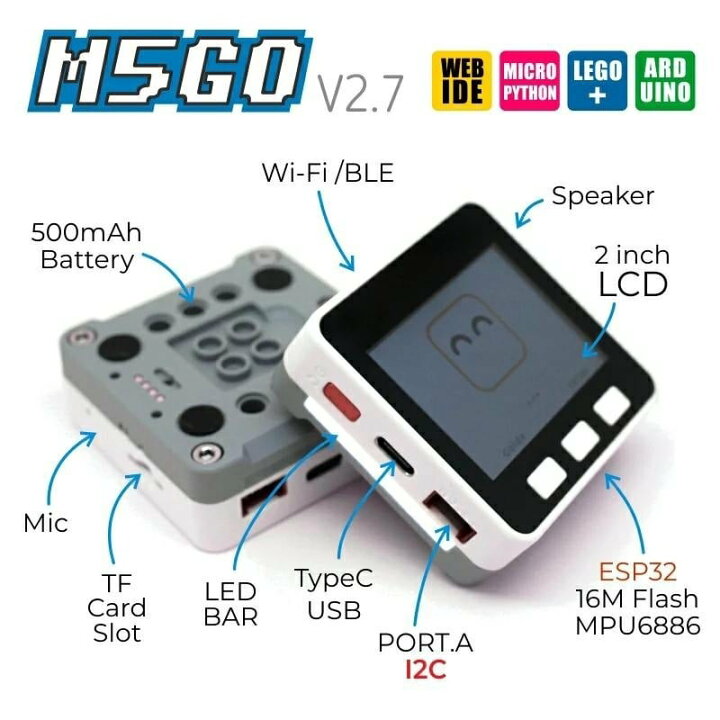 楽天市場】M5Stack M5GO IoTスターターキット V2.7【M5STACK-K006-V27 