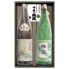 【お取り寄せ】甲斐の開運　本醸造酒（天下山麓富士の山）・梅酒セット　各1800ml　ギフトボックス入