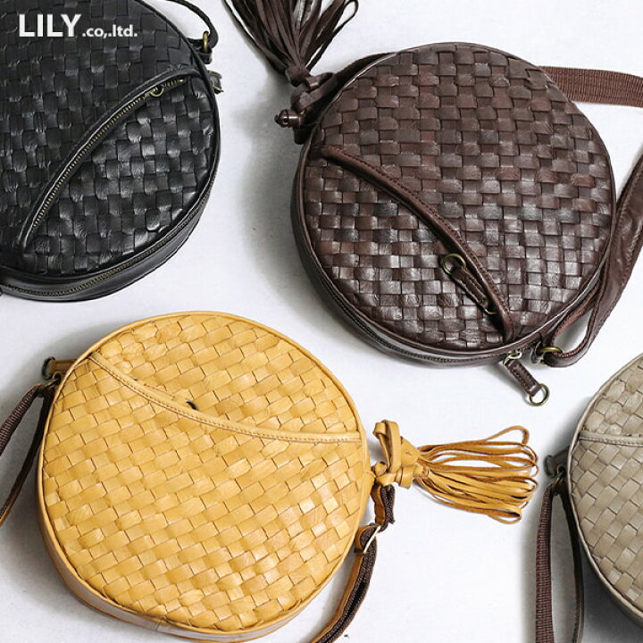 楽天市場】馬革 ショルダーバッグ 丸型 ポシェット レディース LILY 