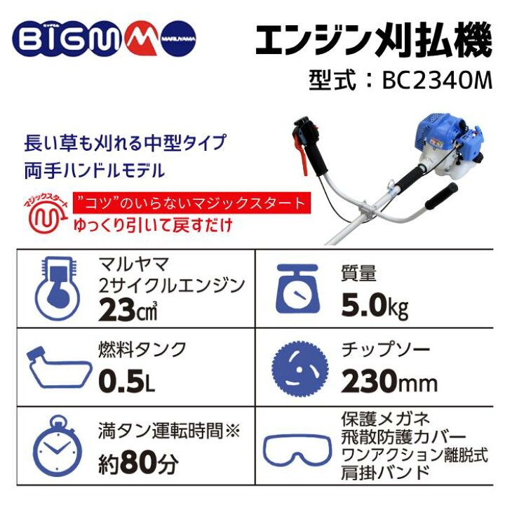 楽天市場】丸山製作所 BIG-M ＜ エンジン刈払機 草刈り機 BC2340M 