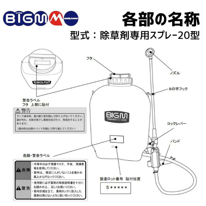 楽天市場】丸山製作所 BIGM オフィシャルショップ ＜ 背負式 除草剤 